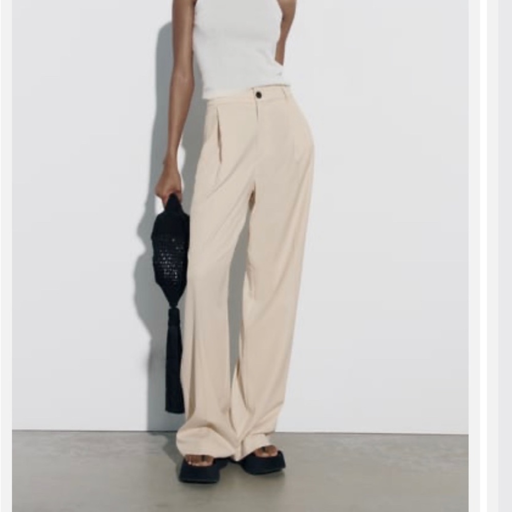 ZARA Full Length Trousers - Cream ‼️ Hemmed but NWT ‼️